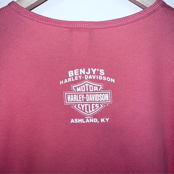 EUC Harley Davidson Ribbed Henley T-Shirt - Picture 5 of 6